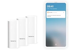 Netatmo Sensores Inteligentes para Puertas y Ventanas, inalámbricos, de una Pieza, Pack de 3, con detección de Vibraciones, DTG-EC