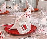  Mantel navideño 100 x 100 Airlaid Packservice Plus farolillos avellana 100 unidades