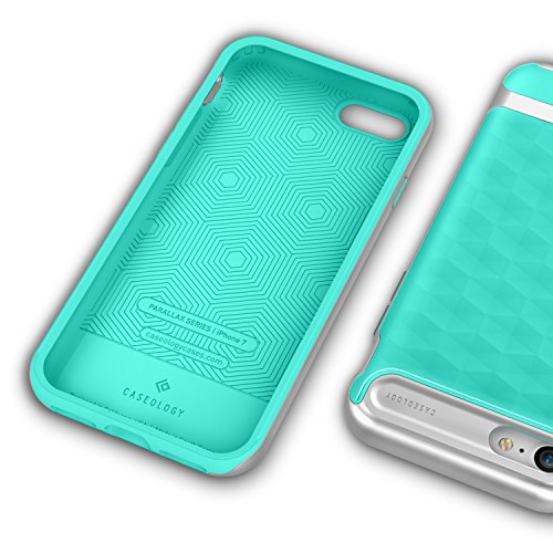 Caseology Funda iPhone 7  Funda iPhone 8   Serie Parallax  Proteccion Delgada Agarre Texturizado y Diseno geometrico  hombreta Verde - Mint Green  para Apple iPhone 7  2016    iPhone 8  2017 