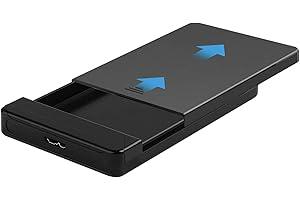 KUYiA 2.5 Inch Hard Drive Enclosure USB 3.0 5Gbps HDD Caddy Portable Storage Enclosure Box For 7mm or 9mm SATA HDD SSD External Hard Disk Caddy (USB 3.0 Black)
