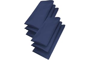 ‎GARIELLA Gariella - 6er Set Stoffservietten mit Muster, Farbe: Dunkelblau, Mundservietten, Mundtuch, 100% Baumwolle, Größe: ca. 45 x 45 cm, waschmaschinenfest, vierseitig eingesäumt