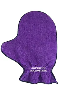 SOFTSPUN Microfiber Glove Mitt 340 GSM (1 Piece, Purple)