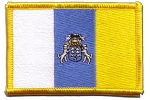 FLAGGENFRITZE Stemma Ricamato Flag Patch Spagna Isole delle Canarie – 8 x 6 cm