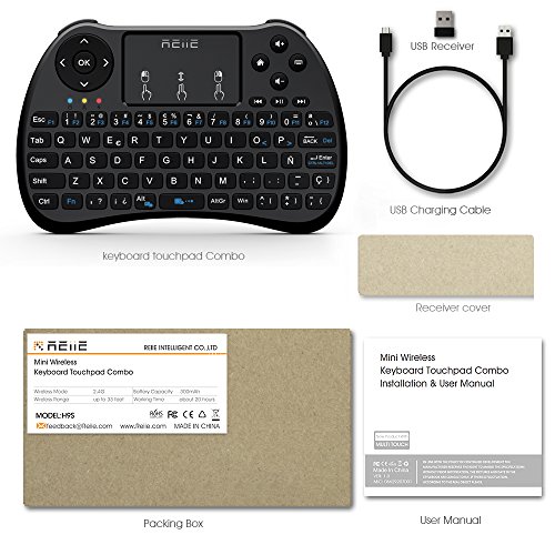 Reiie H9S Mini Teclado Inal  mbrico 2 4GHz  Dise  o Espa  ol  con Touchpad  ES-629S 