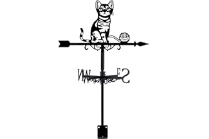 SUPERDANT Girouette de Jardin Exterieur pour Chat Girouette de Toit Girouettes à Boule en Ficelle pour Chat Girouette Décorative Indicateur de Métal Girouette Deco Jardin Exterieur