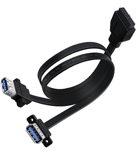 NFHK Cavo Deflettore Interno Con 4 Porte USB 2.0 E USB 3.0 - Femmina A Scheda Madre (9, 19, 20 Pin) Con Staffa PCI, Lunghezza 50 Cm