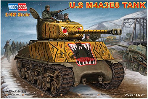 Hobbyboss 1:48 Scale US M4A3E8 Tank Assembly Authentic Kit