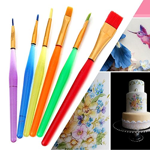 Kuchen Bürste 6pcs/set Fondant Kuchen dekorieren Malerei Pinsel DIY Sugarcraft Gebäck Kochen Tools Küche Zubehör Dekoration Pinsel Backen Küchen Zubehör - 3