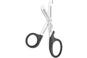 HIGHFITT AZN First Aid Scissors, Bandage Tough Cut Tuff-Cut Trauma Medical Shears for Nurses, Paramedics Doctors Students Theatre Hospitals, Veterinary, Firefighter, Rescue, Home and DIY (Black, Small 15cm)