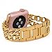 Produktbild Apple Watch Armband, PUGO TOP Solides Edelstahl Cowboy Art Gliederarmband für Apple Watch Serie 2 und Serie 1 Alle Modelle, 42mm Goldene