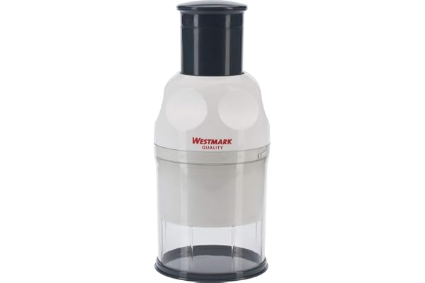 Westmark Hachoir Universel d'Ail/Oignon, Devient une Boîte de Stockage grâce au Couvercle, Acier Inoxydable/Plastique, Kompakt, Blanc/Gris, 11452260