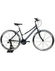 Bicicleta Híbrida Cicli Adriatica FY mujeres cuadro de aluminio 28" 21 velocidades (Negro)