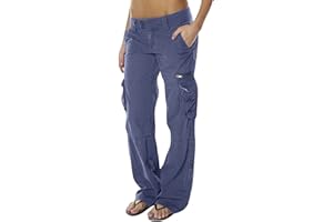 Ghemdilmn Ropa de ciclismo para mujer, pantalones cargo con bolsillos, para exteriores, informales, antidesgarros, camuflaje, militar, pantalones de trabajo para mujer, azul claro