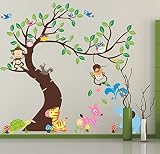 HALLOBO® Wandtattoo XXXL Eulenbaum Baum Eulen Eule Vogel Wald Tier Wandaufkleber Wandsticker Kinderzimmer Kinder baby