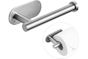 ARFUEE Portarrollos Baño Autoadhesivo, Soporte Colgador, Acero Inoxidable, Redondo Papel Higienico Sin Taladro, Cepillado Portarrollo para Papel Higiénico Autoadhesivo para Baños