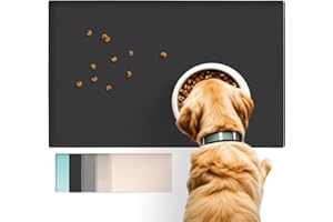 Conlun Tappetino alimenti Cani/Gatti, Tappetino in Gomma Siliconica, Design Antiscivolo, Bordo Rialzato per Evitare Fuoriuscite di Acqua o cibo, Lavabile in Lavastoviglie, Facile da Pulire