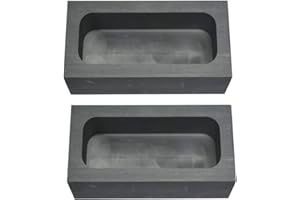 NC LLF Gold Silber Graphit Barrenform Tiegel zum Schmelzen Gießen Verfeinern (2 Stück 2 kg (125 x 60 x 40 mm)