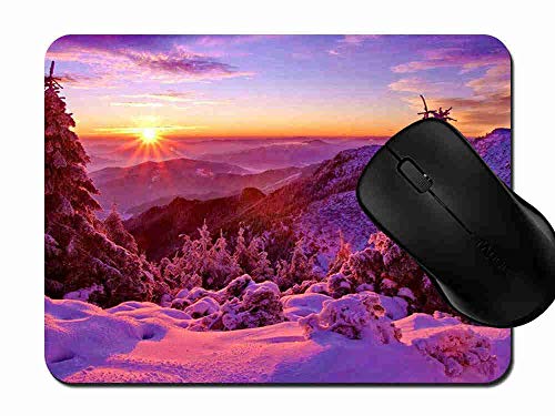 Preisvergleich Produktbild Mauspad Fichten Gebirgssonnenuntergang Rutschfeste Gummi Basis Mouse pad, Gaming und Office mauspad für Laptop, Computer PC 1H836