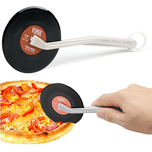 TRIXES Pizza Wheel Vintage Vinyl Schallplatten Pizza Schneider Cutter NEUHEIT cooles Küchen Accessoire - 2