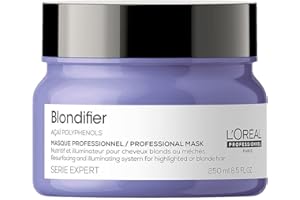 L'OREAL PROFESSIONNEL PARIS L'Oréal Professionnel, Masque Nutritif & Illuminateur, Cheveux Blonds ou Méchés en Manque d'Eclat, Restaure, Nourrit & Réhausse la Brillance, Enrichi en Vitamine E, Blondifier, Série Expert, 250ml