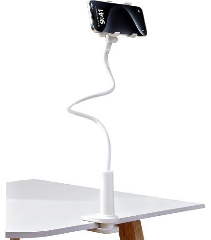 Support Téléphone à Col De Cygne 85 Cm - Bras Réglable 360°, Pour Lit, Bureau, Cuisine - Universel 4-6.3"