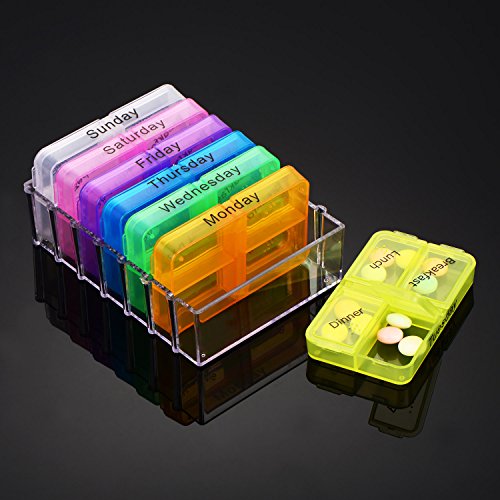 Mudder Pille Box 7 Tag Medizin Box Organizer mit 28 Fächern - 5