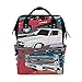 Produktbild COOSUN American Muscle Cars Nappy Wickeltasche Windel Rucksack mit Insulated Taschen Stroller Straps, große Kapazitäts-Multi-Funktions-stilvolle Windel-Tasche für Mama Dad Außen Groß mehrfarbig
