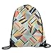 Produktbild HLKPE Portable Drawstring Bag Casual Gym Bags Travel Daypack - (Colorful Geometric)