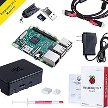 Raspberry Pi 3 Modèle B avec boîtier Noir, Alimentation, Dissipateur Thermique, Carte SD 32 Go, HDMI Câble