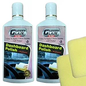 Glossy Glaze Dashboard Polish with Fragrance (Pack of 2). Protects and Shines Interiors of Cars, Bike, Motorcycle Suitable for Fiber, Plastic Surfaces, Vinyl Pack -100 ML Fragrance - Lavander