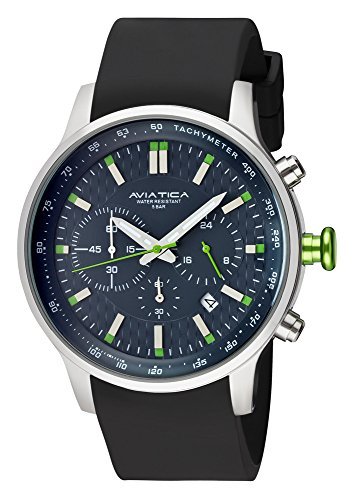 AVIATICA Herren Armbanduhr Chronograph Schwarz mit Grn 06137004 AVIATICA Herren Armbanduhr Chronograph Schwarz mit Grn 06137004