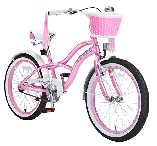 BIKESTAR® Premium Design Kinderfahrrad für coole Kids ab 6 Jahren ★ 20er Deluxe Cruiser Edition ★ Glamour Pink