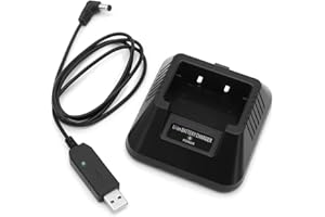 NEWASHAN Base Station de Chargeur de Bureau Remplacement pour Baofeng Radio BF-F8HP UV-5R 5RA 5RB 5RC 5RD 5RE 5RG DM-5R TYT TH-F8 Talkie Walkie Li-ION Batterie Base avec Adaptateur USB