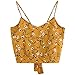 Produktbild Camisole CLOOM Mode Tank Tops Damen Flower T-Shirt Crop Top Damen Sommer Niedlich Tee Cute Casual Blume Bluse Basic Westen Asymmetrisch Oberteil Kurz Sweaters Sweatshirts (Gelb, XL)
