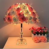 Adornos navideños Lámpara de mesa de cristal de boda creativas dormitorio decorado la habitación de matrimonio lámpara de mesilla cálido continental rose â pasar el regalo de bodas ,amarillo-d modelo
