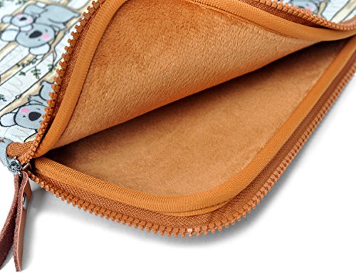 art&cherry © 17-17,4″ Universal Notebook & Laptop Schutzhülle / Hülle / Tasche aus feinstem Canvas-Gewebe 17Zoll z.B. Lenovo IdeaPad / HP Pavilion & ProBook / Samsung / Acer Aspire / Asus / Dell Inspirion / Aspire / MSI / Medion Akoya Muster Koala - 4