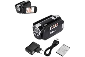FICTORY Videocamera Digitale,Videocamera Portatile DV,Videocamera digitale ad alta definizione con rotazione Full HD di 270° 1080P 16X Videocamera DV per Feste a Casa,Picnic all'aperto,Campeggio(EU Nero)