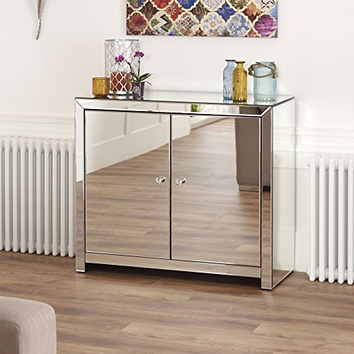 Mirrored 2 Door Sideboard Amazon.co.uk Kitchen & Home