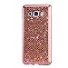 Produktbild KSHOP Hülle für Samsung Galaxy Grand Prime / SM-G530 G531F, Weiche Silikon TPU Rose Gold Glänzend Glitzer Bling Shining Luxus Schutzhülle Case Cover Taschen Schale Etui Handy Zurück mit Überzug Plating Farbig Rahmen Rose