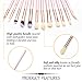 Qivange Eye Brushes Set Makeup Brush Kit with Pouch (12pcs Pink with Rose Gold)
