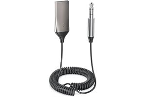 Ricevitore Bluetooth 5.0 Auto, Mengtech Adattatore Bluetooth Aux con Jack da 3,5 mm, Microfono Incorporato Cavo Lungo,Ricevitore Audio Plug & Play per Stereo Casa