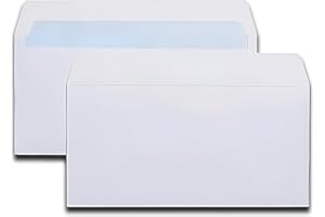Indigo® Classic Strong DL White Envelopes - Peel & Seal, 100GSM, Eco-Friendly, 110x220mm (Pack of 50)