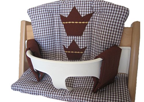 Preisvergleich Produktbild Sitzkissen braun kariert Applikation für Stokke Treppenhochstuhl