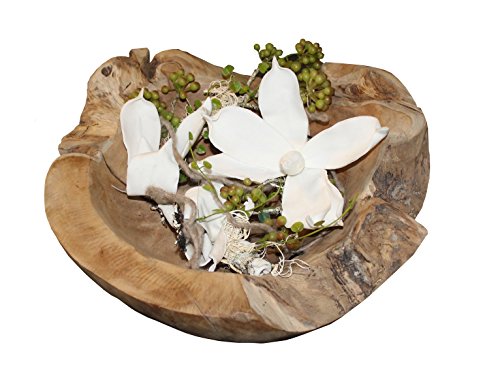 Trendy-Home24 2001 Teak Wurzel / Colombo / Holz / Obst Schale massiv, rund durchmesser 40 cm - 7