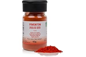 FRISAFRAN | Pimentón Dulce en polvo 40g | Ecológico | molido | pimenton-español | dulce | pimiento | Alto nivel en vitaminas y minerales | Origen ★ Murcia | Especia Natural | fresco