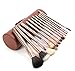 VALUE MAKERS 13PCS Makeup Brushes - Makeup Brush Set - Makeup Brushes Kit - Make up Brush Set - Make Up Brushes - Foundation Brush - Make Up Brushes Kit - Goat Hair Brushes Set - Brush Set with Cylinder Makeup Brushes Case (Brown)