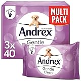 Andrex Gentle Clean Flushable Washlets, Fragrance Free, 3 X 40 wipes