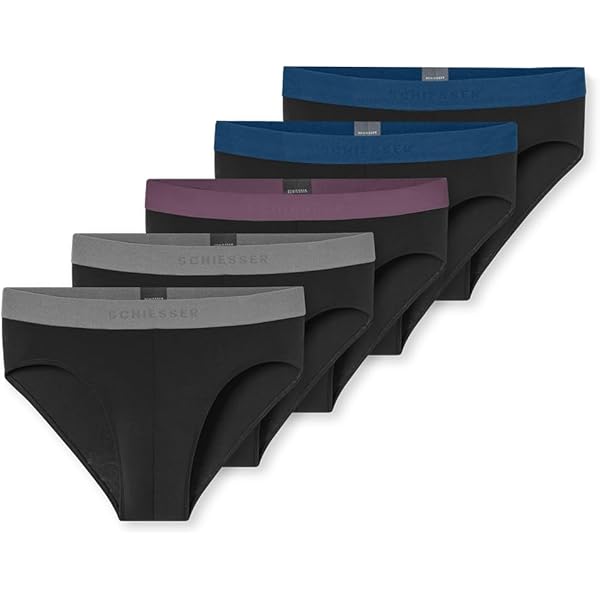 Schiesser 5 stuks ondergoed met elastische tailleband voor heren, biologisch katoen, 95/5 organisch, Zwart_183212, 3XL Schiesser 5 stuks ondergoed met elastische tailleband voor heren, biologisch katoen, 95/5 organisch, Zwart_183212, 3XL