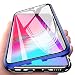 Produktbild Yichxu Samsung S10 5G Hülle Magnet, Magnetische Adsorption Handyhülle für Samsung Galaxy S10 5G, Einteiliges 360 Grad Gehärtetes Glas Schutzhülle Panzerglasfolie Durchsichtige Case Cover,Schwarz+Blau