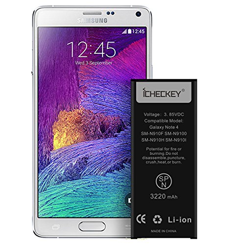 ICHECKEY 3220mAH Batterie Interne pour Samsung Galaxy Note 4 Batterie EB-BN910BBE d origine de Lithium-ION Remplacement SM-N910F SM-N9100 SM-N910H SM-N910N sans NFC